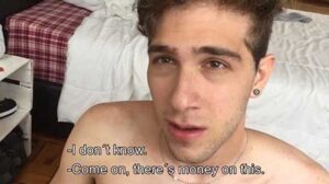 Cute roommate Arthur Joseph is hanging out in his room when his roommate walks in and suggests that they make another risky video together, if they sell it they can both make good money.