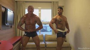 Bruno with another muscle stud, but ends up being the bottom bitch! I like to go somewhere warm when winter arrives. I hate cold weather.