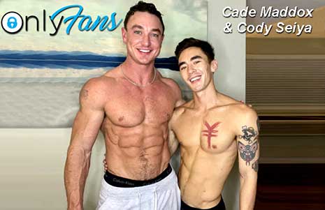 Cody Seiya with another muscle stud, but ends up being the bottom bitch! I like to go somewhere warm when winter arrives. I hate cold weather.