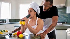 While cooking, August Alexander starts daydreaming about Armond sucking on a huge cucumber and lemons for balls. The daydream takes a realistic turn and they both have sex.