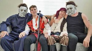 Young twinks Adam Awbride and Andrew Powers are excited for Halloween, but their stepdads, Johnny Hill and Pierce Paris, let them down when they cancel any nighttime plans on the town.