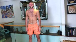 Bailey Johnson is one hot hairy straight lad who is up for showing off his athletic body, hairy chest and hairy legs. He starts with doing some press-ups to get himself pumped and soon has his soft uncut cock out!