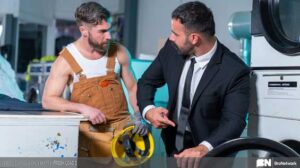 Repairman Only Matt has been called into a job at Teddy Torres' laundromat. When he arrives he finds an angry Teddy on the phone who tells him to wait for a second.