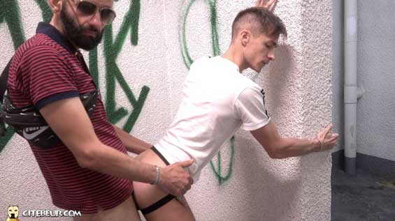 Imbibed with the smell of Kad's cock, Kevin is dying to take his big thick cock in his ass. Turned on by the desperate needy look of this french guy, Kad gives him the special treatment.