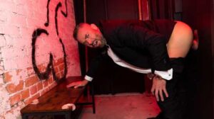 The new local cruising club caters only to businessmen with memberships and tonight members are only allowed to enter and play with the boys if they're tuxed up!