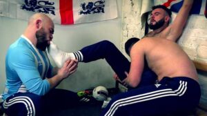 Damien Ryder with another muscle stud, but ends up being the bottom bitch! I like to go somewhere warm when winter arrives. I hate cold weather.