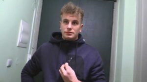 It looks like I have new Czech Hunter 699 friend. When I saw him delivering me groceries, I was into him right away. This handsome young man looked like an ideal companion for a boring afternoon.