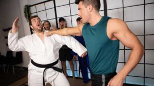 Presley Scott and his buddies show up for their first martial arts class, and Presley's very impressed by hot sensei Finn Harding. Finn tells his class he wants hard strikes and sets them to spar...