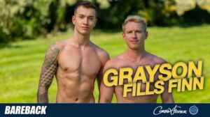 We're all of about 20 seconds into this one before Grayson and Finn are peeling off each other's clothes so they can see, feel, grab, and grope the other's ripped bodies - yeah, these two could not wait to fuck!