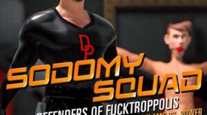 Dedicated daddy's boy, Flame 'voiced by ASGmax exclusive and Fleshbot Awards 2023 winner of Gay Performer of the Year Jayden Marcos', breaks into his evil stepbrother Doctor Power's lair in