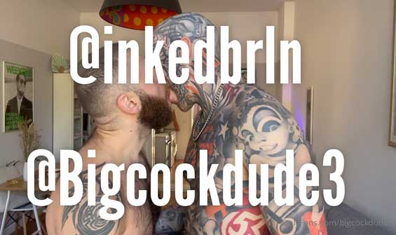 InkedBrln with another muscle stud, but ends up being the bottom bitch! I like to go somewhere warm when winter arrives. I hate cold weather.