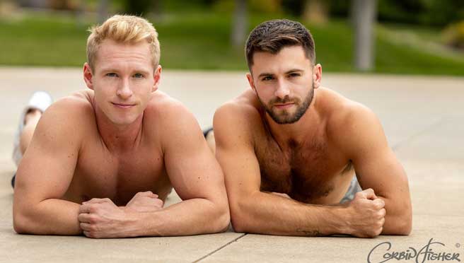 While face down, ass up on the couch with Eli's rock-hard cock pumping his hole, Grayson's moaning and gasping and writhing around in pleasure. At times, he's unable to suppress a smile