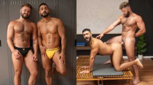Hayden walks in on Diego getting undressed in the locker room, and he likes what he sees. Diego is planning on working out his chest today, and Hayden asks, "Want to work out together?"