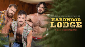 During his annual trip to the ‘Hardwood Lodge’, hairy hunk Vander Pulaski loves to enjoy nature, spend time with friends, and have his massive cock completely drained.