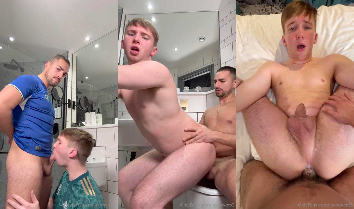 Me and @jockventurexxx got busy after our football match and he gave it to me good. We were cleaning up in the bathroom after our game and he pulled his hard cock out and got me on my knees to suck it.